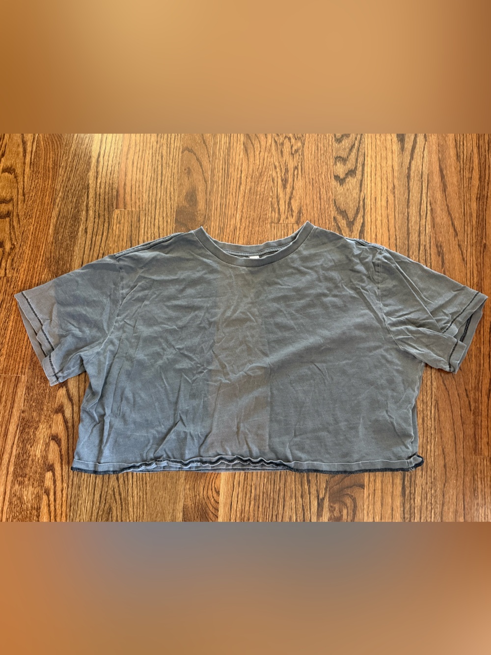 BP. Soft Heather Gray Cropped Tee Shirt‎ Size Large